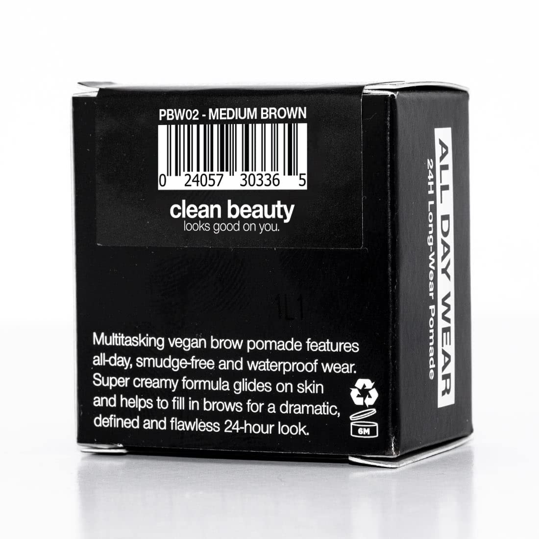 Palladio Pomada para Cejas Resistente al Agua, 24 Horas de Duración, Fórmula Resistente al Agua, a Prueba de Borrones y Sudor, Definido y Impecable, Medium Brown