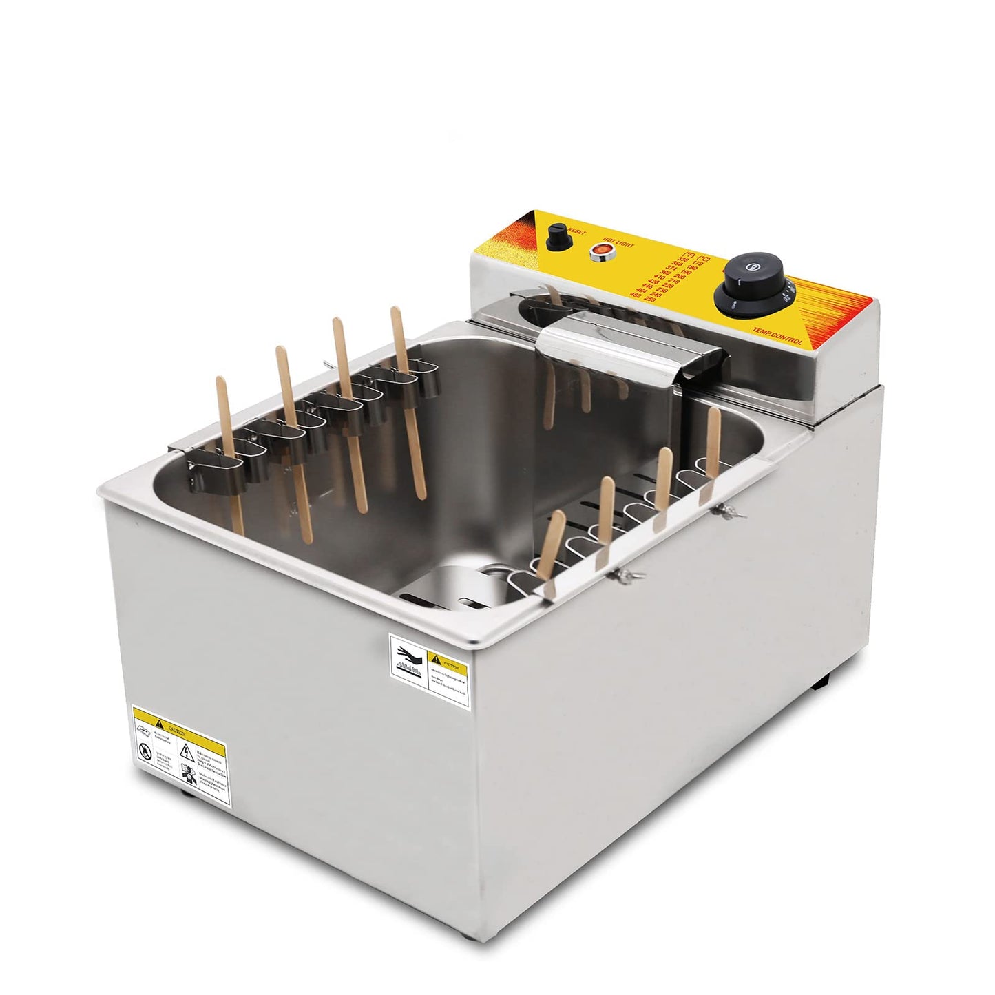 Koalalko - Freidora eléctrica de 12 litros de gran capacidad, para perros calientes, de maíz, caliente, para freidora eléctrica, 8 ganchos