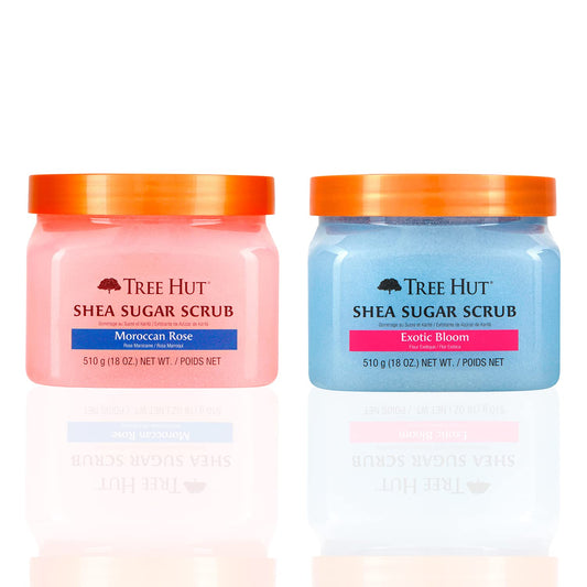 Set Exfoliantes Corporales Tree Hut Rosa Marroquí y Exotic Bloom