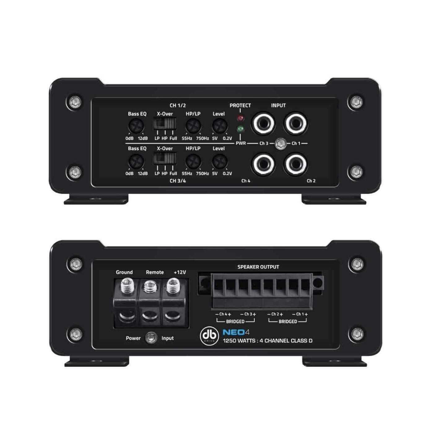 DB DRIVE NEO4 Class D - Amplificador de 4 Canales (1250 W)