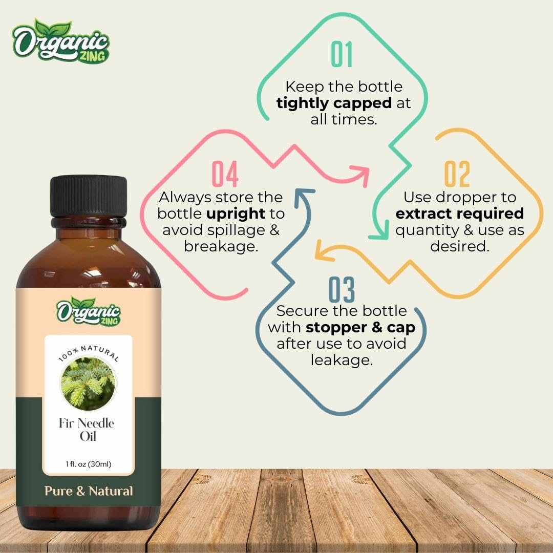 Organic Zing Fir Needle Essential Oil Pure & Natural for Skin care, Hair care, Body Care - 30ml