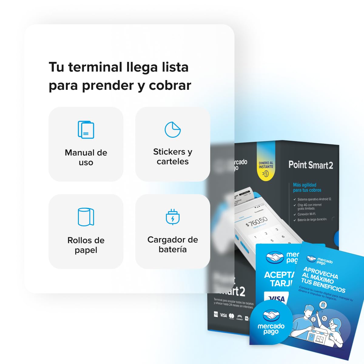 MERCADO PAGO POINT Smart 2, Terminal para Tarjetas con Internet Gratis