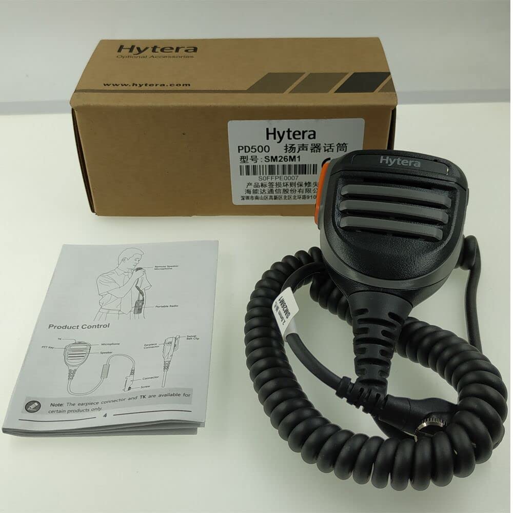 Micrófono Altavoz Portátil ANYSECU Negro IP54 para Radio Bidireccional Hytera