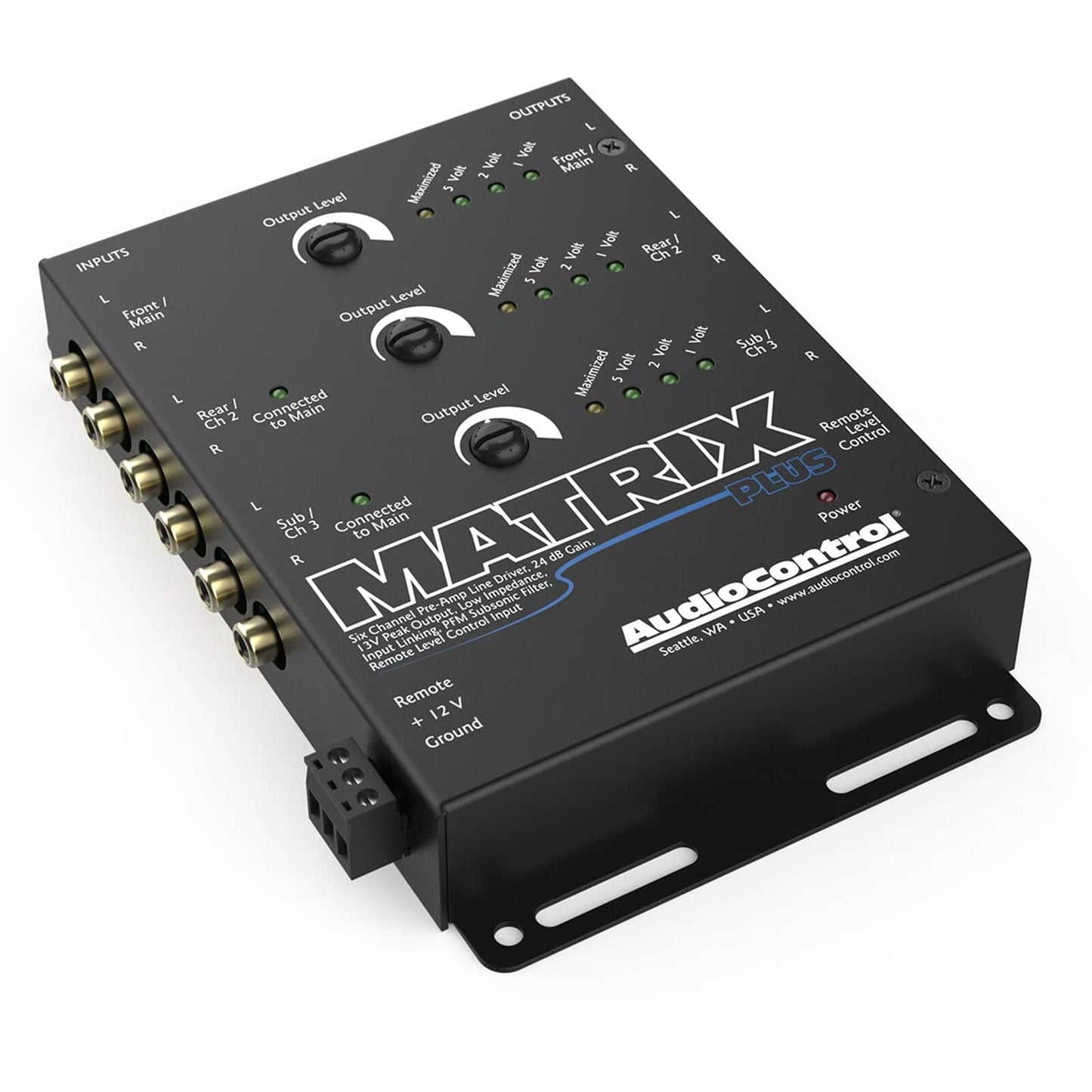 Driver de Línea AudioControl Negro con Seis Canales y Entrada de Control Remoto