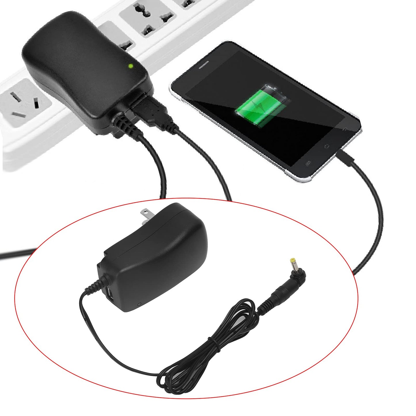 Adaptador de Corriente Universal Kafuty-1 Negro con Carga Rápida y 6 Enchufes Adaptadores