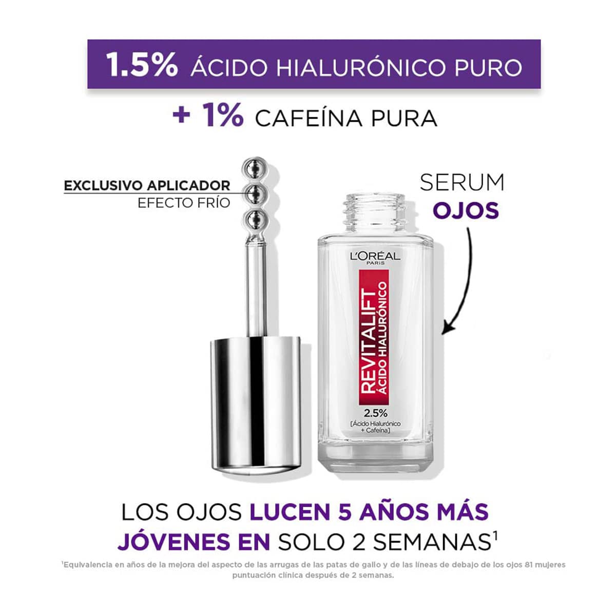 L'Oréal Paris Kit de Ácido Hialurónico con Sérum rostro Sérum ojos Crema en gel y Gel de limpieza