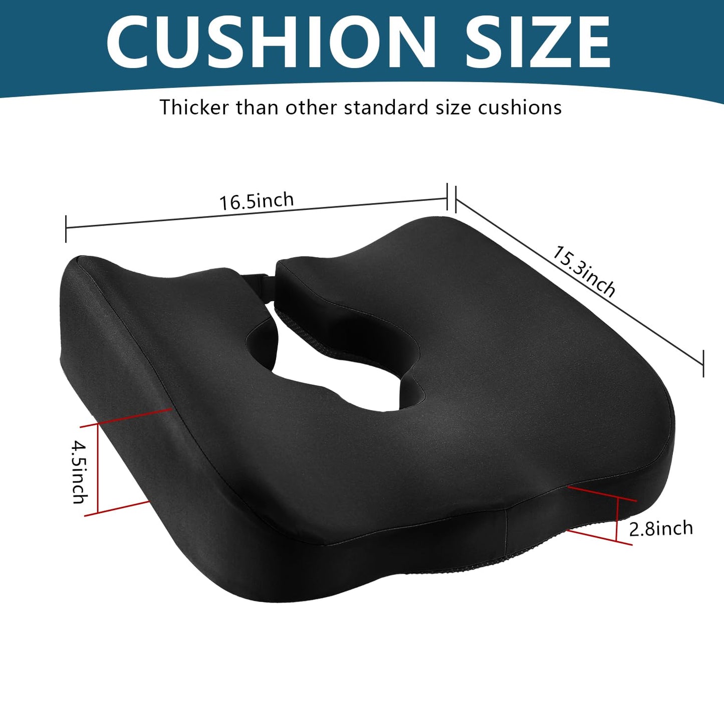 Almohada Cojín de Silla de Ruedas Mejorada para Alivio de Dolor de Coxis, Hemorroides y Úlceras por Presión