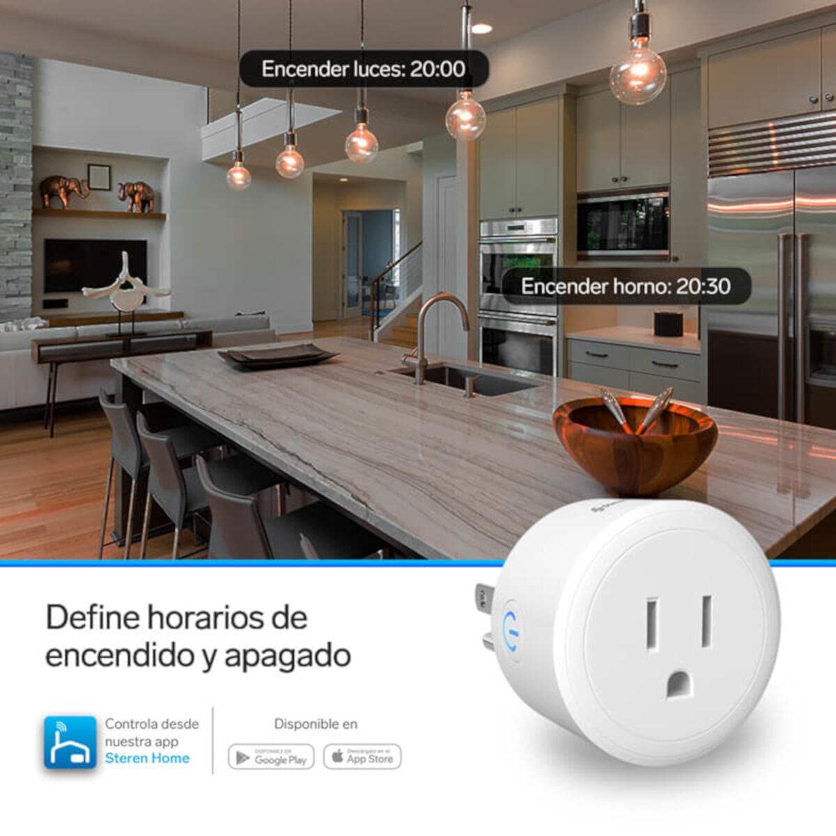 Adaptador Inteligente Steren Wi-Fi 3 Contactos SHOME-100/3
