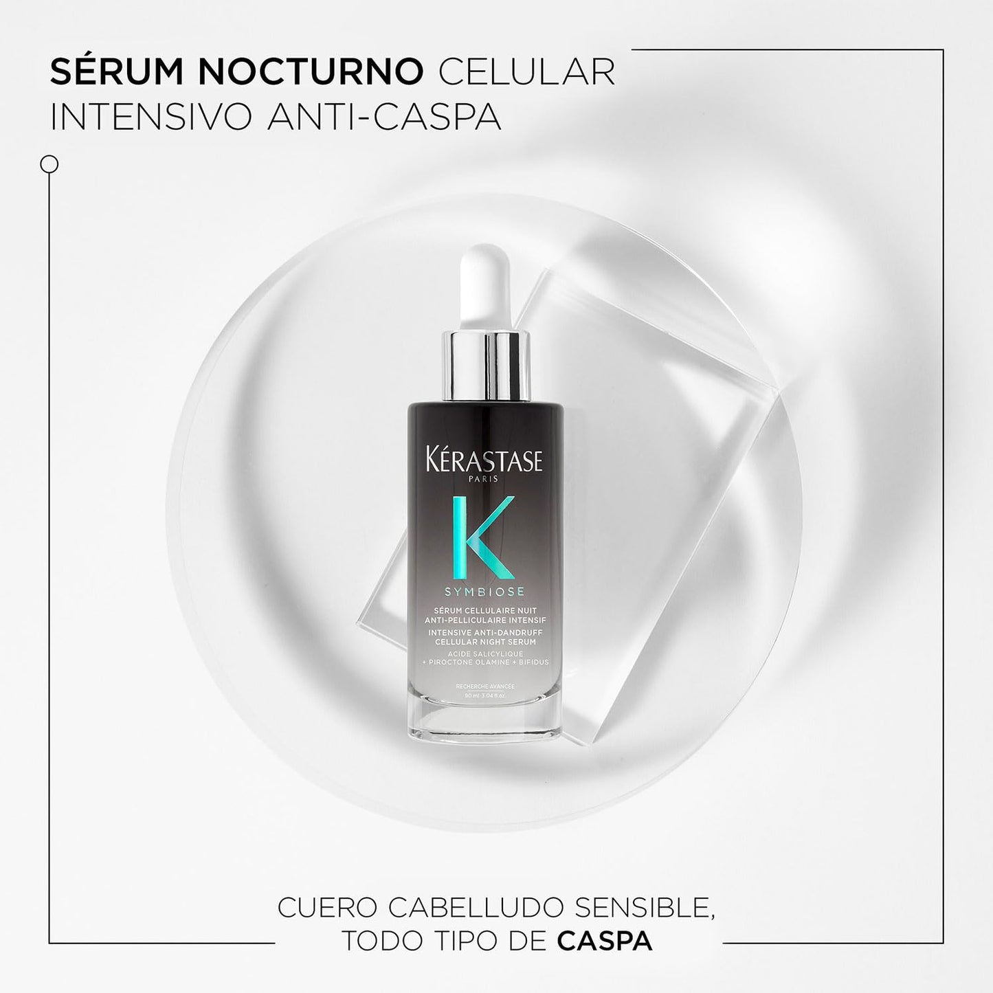 Serum Kérastase Nuit Anti-Pelliculaire Intensif 90ml con Ácido Salicílico Bífido y Piroctona Olamina