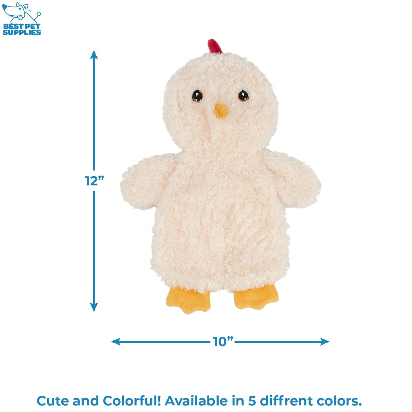 Best Pet Supplies - Juguetes de Peluche para Perros de Pollo Arrugado para Juegos interactivos, Cachorros y Adultos Mayores, Forma de Juguete de Pollo Colorido, Lindo y mimoso, Pollo Arrugado (Crema)