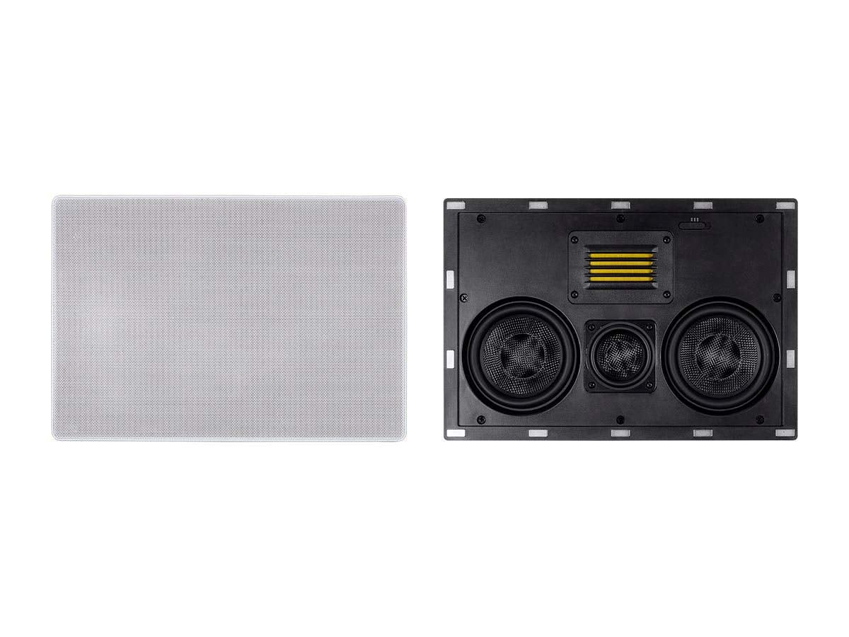 Mono 3-Way Carbon Fiber In-Wall Speaker Center Channel - Dual 5.25-Inch (Single) with Ribbon Tweeter - Amber Series