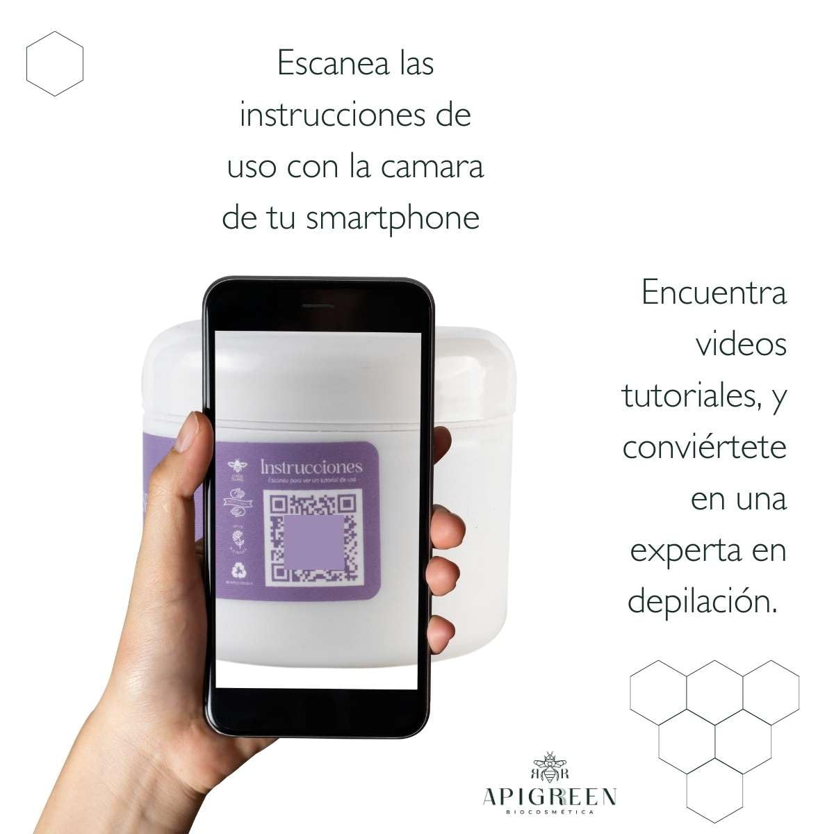 APIGREEN - CERA DEPILATORIA ESPAÑOLA PARA DEPILAR PIEL SENSIBLE | ROSTRO | BIKINI | BARBA | PIERNAS | 120G - LAVANDA | DEPILA SIN DOLOR | EFICAZ EN TODO TIPO DE VELLO