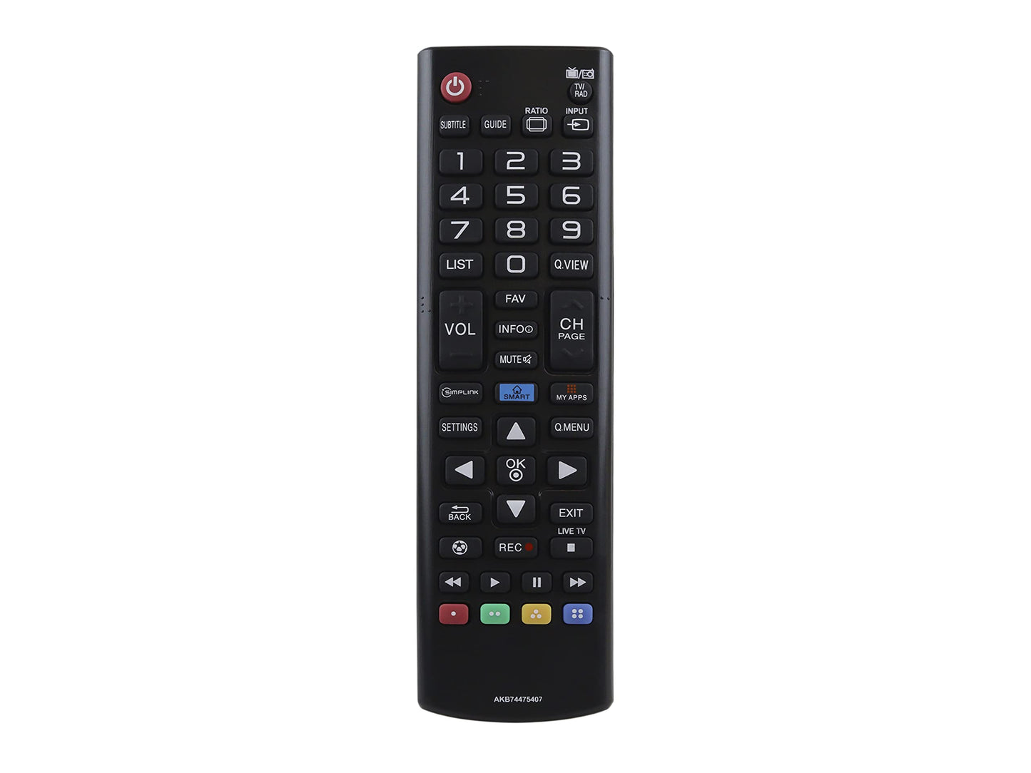 Control Remoto LG AKB74475407 Smart TV Control Directo, 100% Compatible