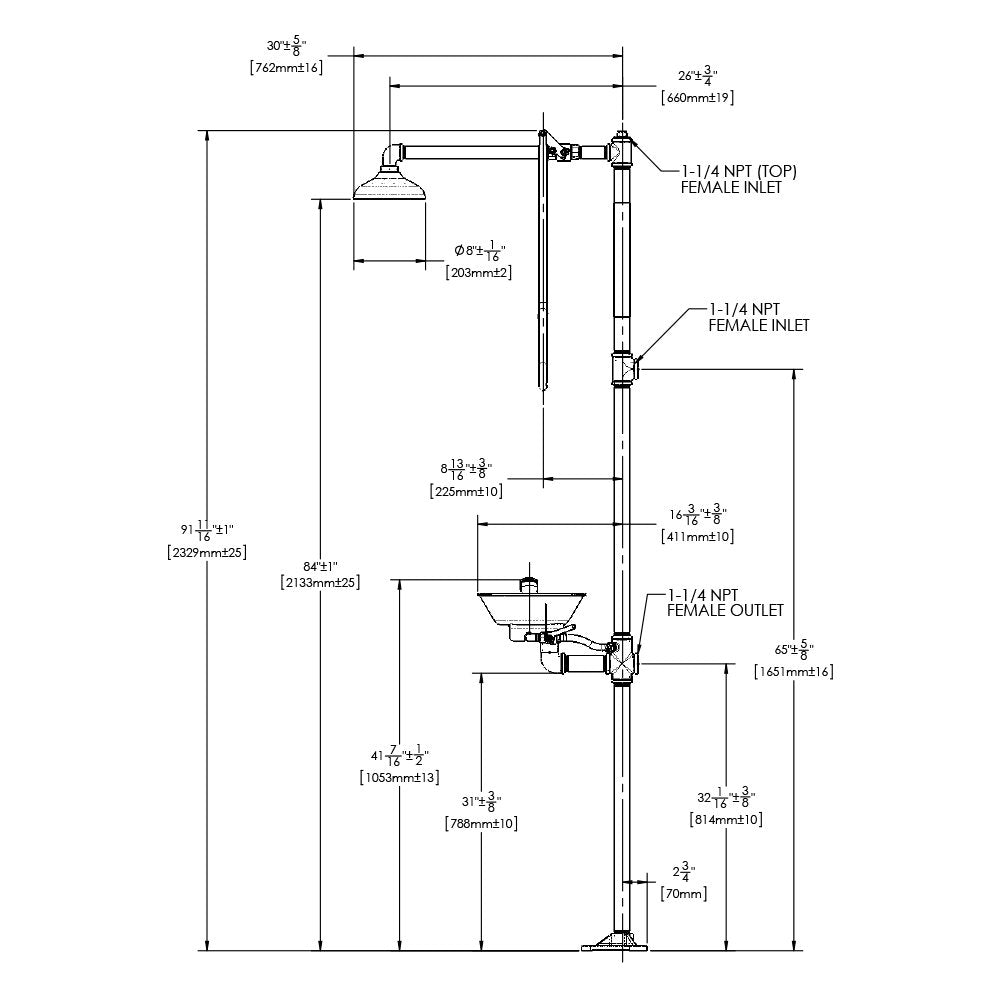 Estación de Seguridad Speakman Tradicional Acero Inoxidable Base 3,1 cm
