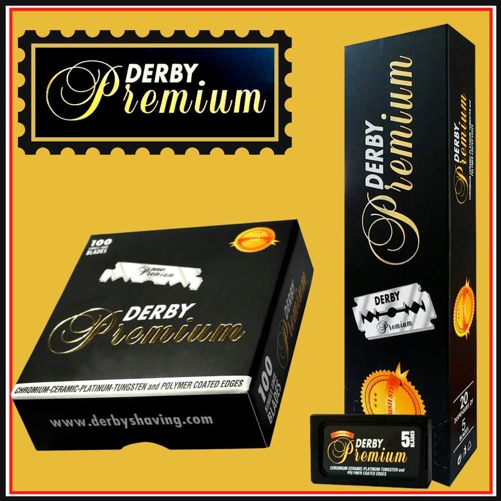 Derby Hojas De Afeitar De Un Solo Borde 200 "" Para Maquinilla De Afeitar Recta Premium