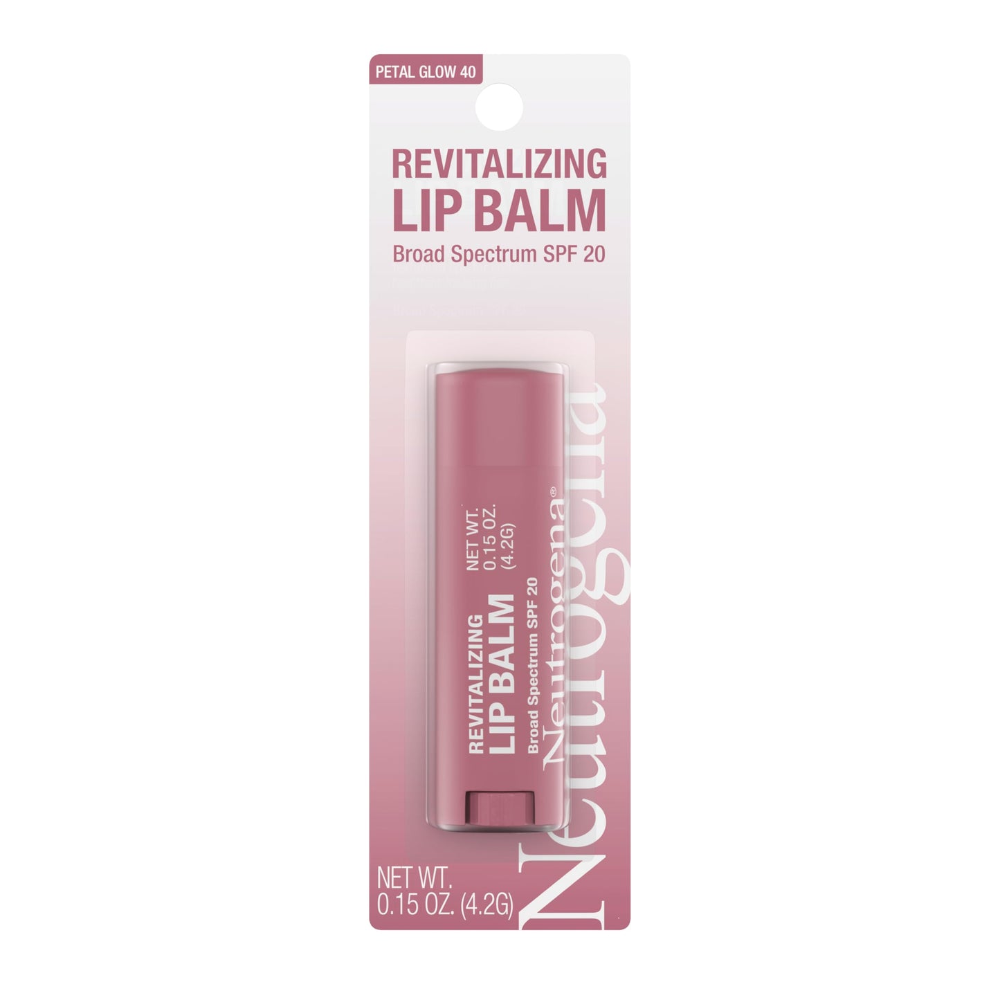 Neutrogena Revitalizing Lip Balm Spf 20, Petal Glow 40, .15 Oz.
