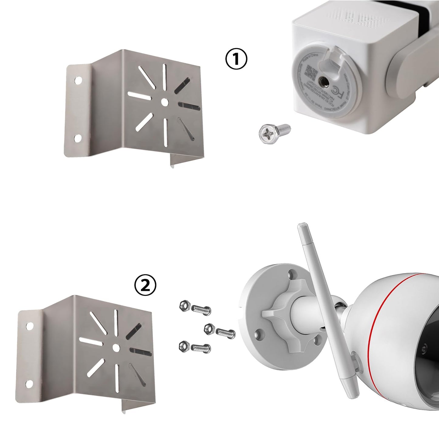 Soporte de Esquina WiTi en Acero Inoxidable para Cámara de Seguridad Tamaño Pequeño