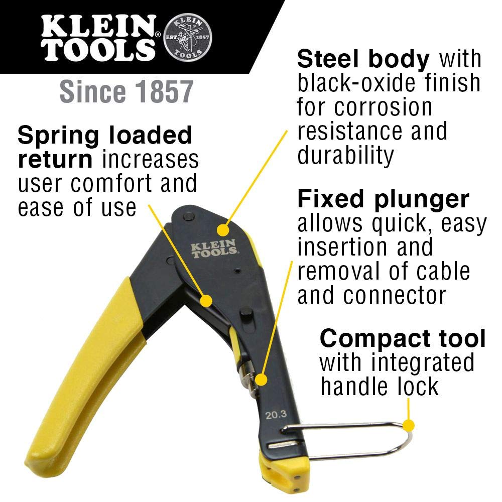 Klein Tools VDV212-008-SEN Compression Crimper - Compact, F-Connector