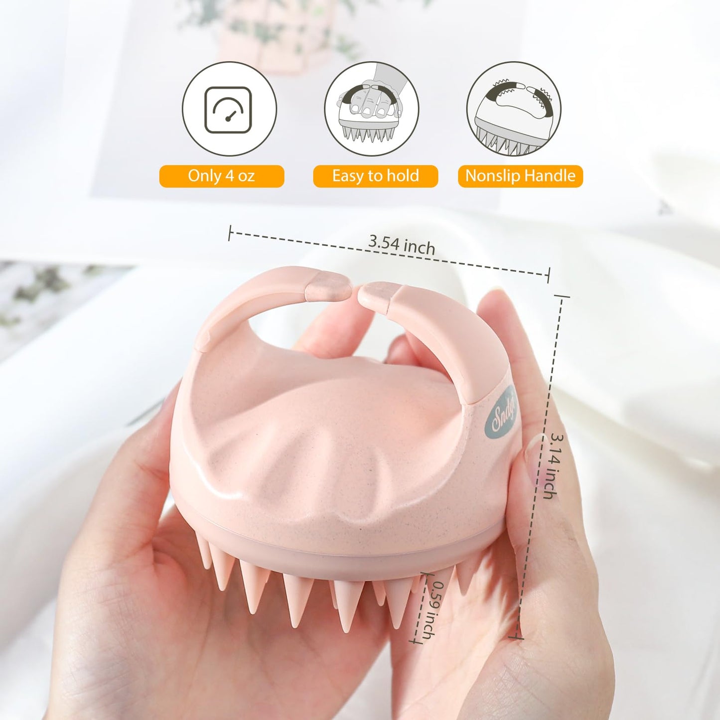 Sndyi Cepillo masajeador de cuero cabelludo, exfoliante de cuero cabelludo con cerdas de silicona suave, exfoliante de cuero cabelludo para eliminación de caspa, masajeador de cuero cabelludo para el crecimiento del cabello, cepillo de cabello seco húmedo