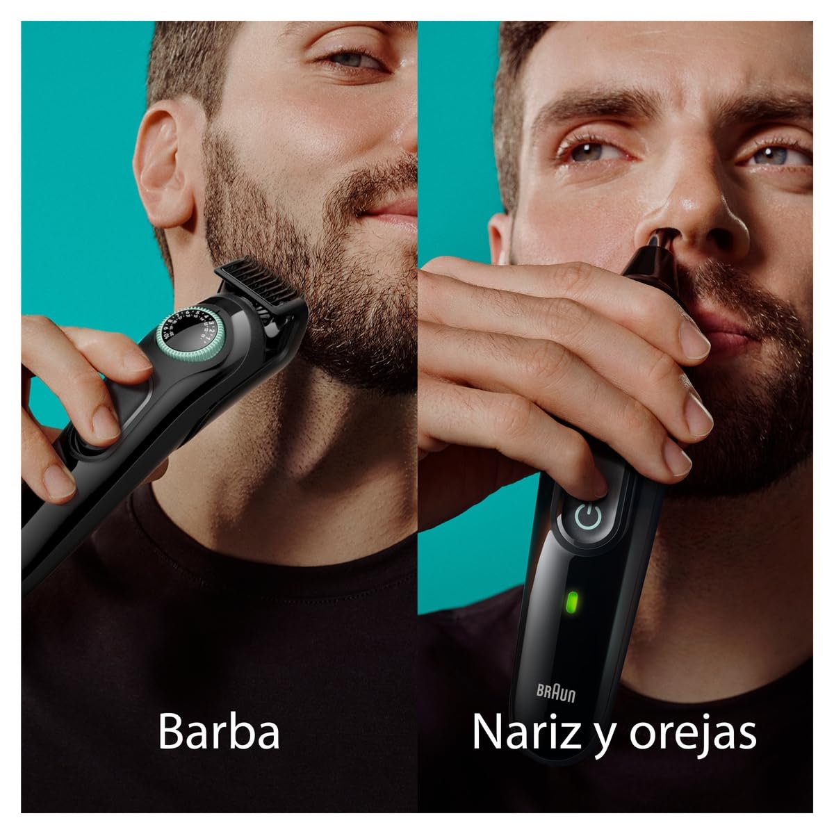 BRAUN Kit All-In-One Series 3, Recortadora de Barba, Nariz. Orejas y Cabello para Hombre 5en1, 40 Longitudes de corte, Lamina ultraafilada, Lavable