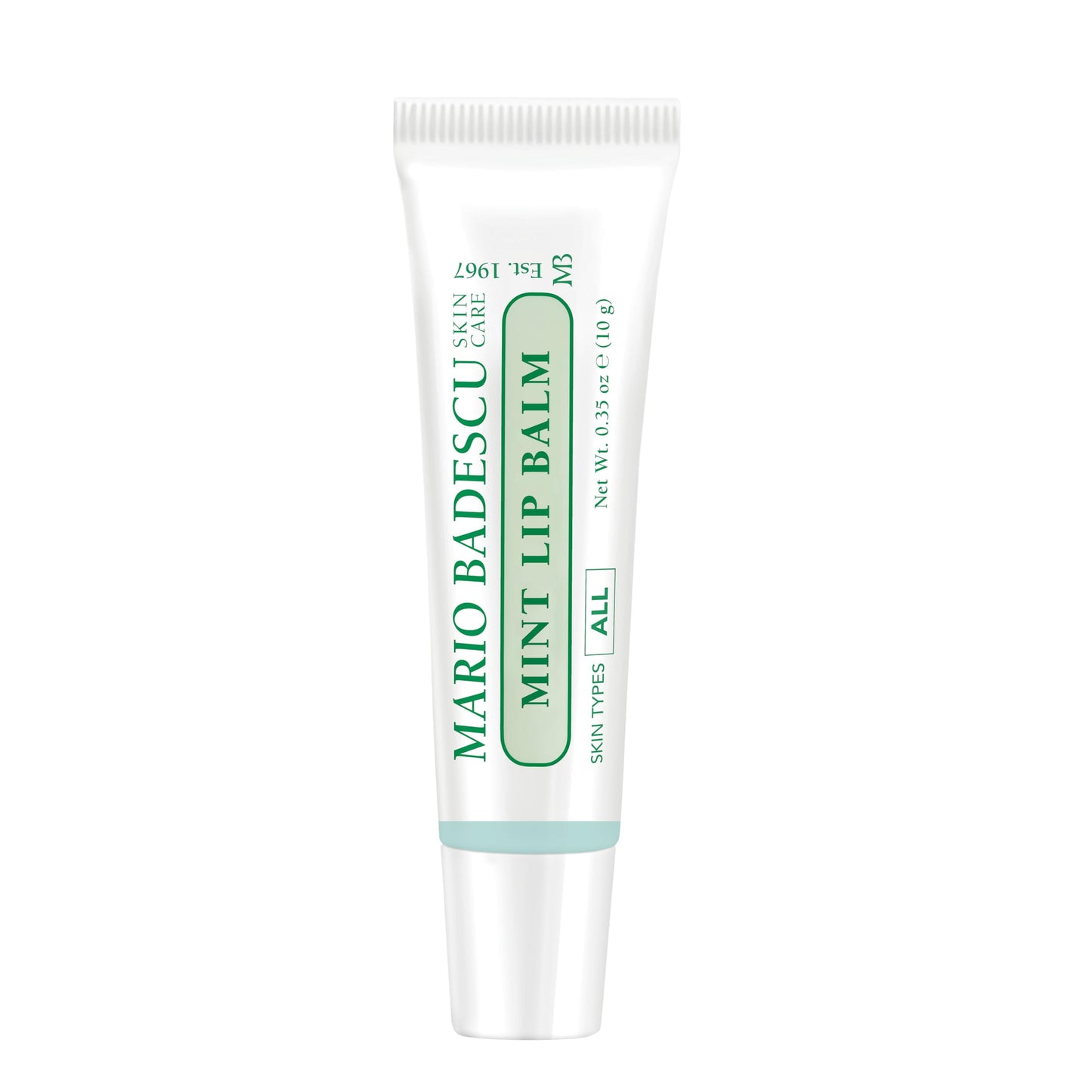 Mario Badescu Bálsamo labial hidratante de menta para labios secos y agrietados, infundido con aceite de coco y manteca de karité, cuidado ultra nutritivo para una sensación suave, tersa y flexible, 10 gr