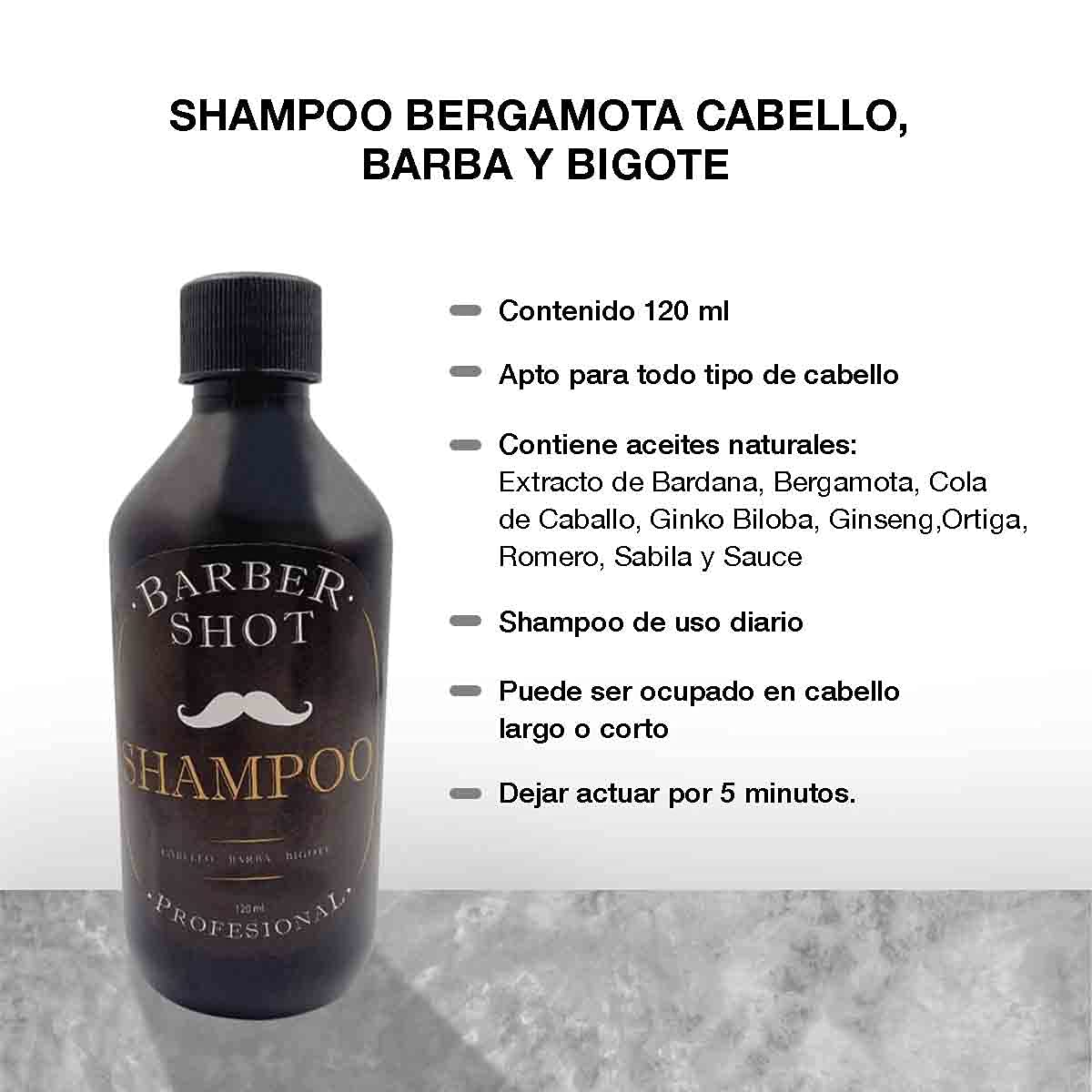 Shampoo de Crecimiento Bergamota con Cola de Caballo y Romero para Hombre y Mujer