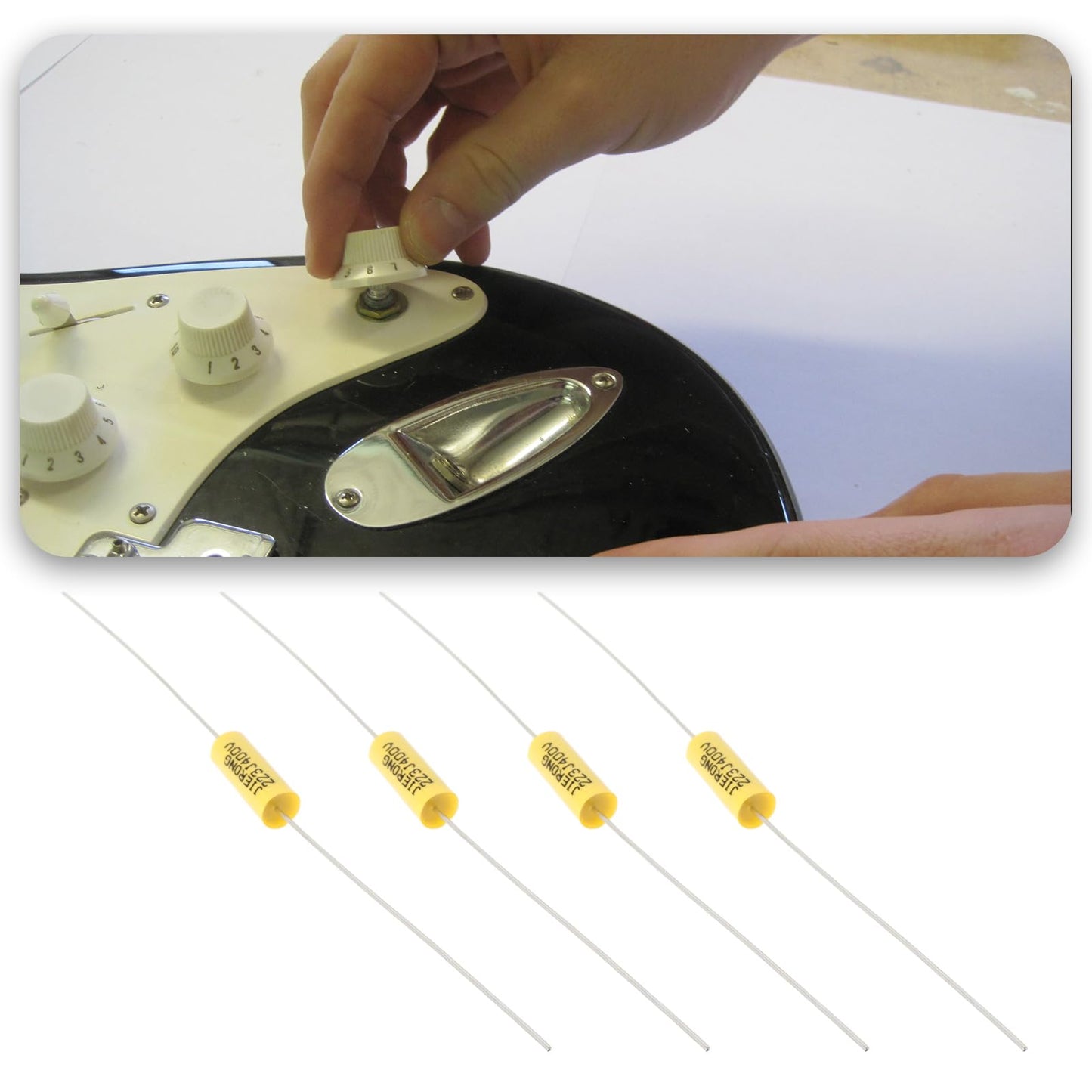 OTOTEC - 4 condensadores de 0.022uf para guitarra, condensadores, bocinas individuales y tapas Humbuckers para guitarra eléctrica y bajo