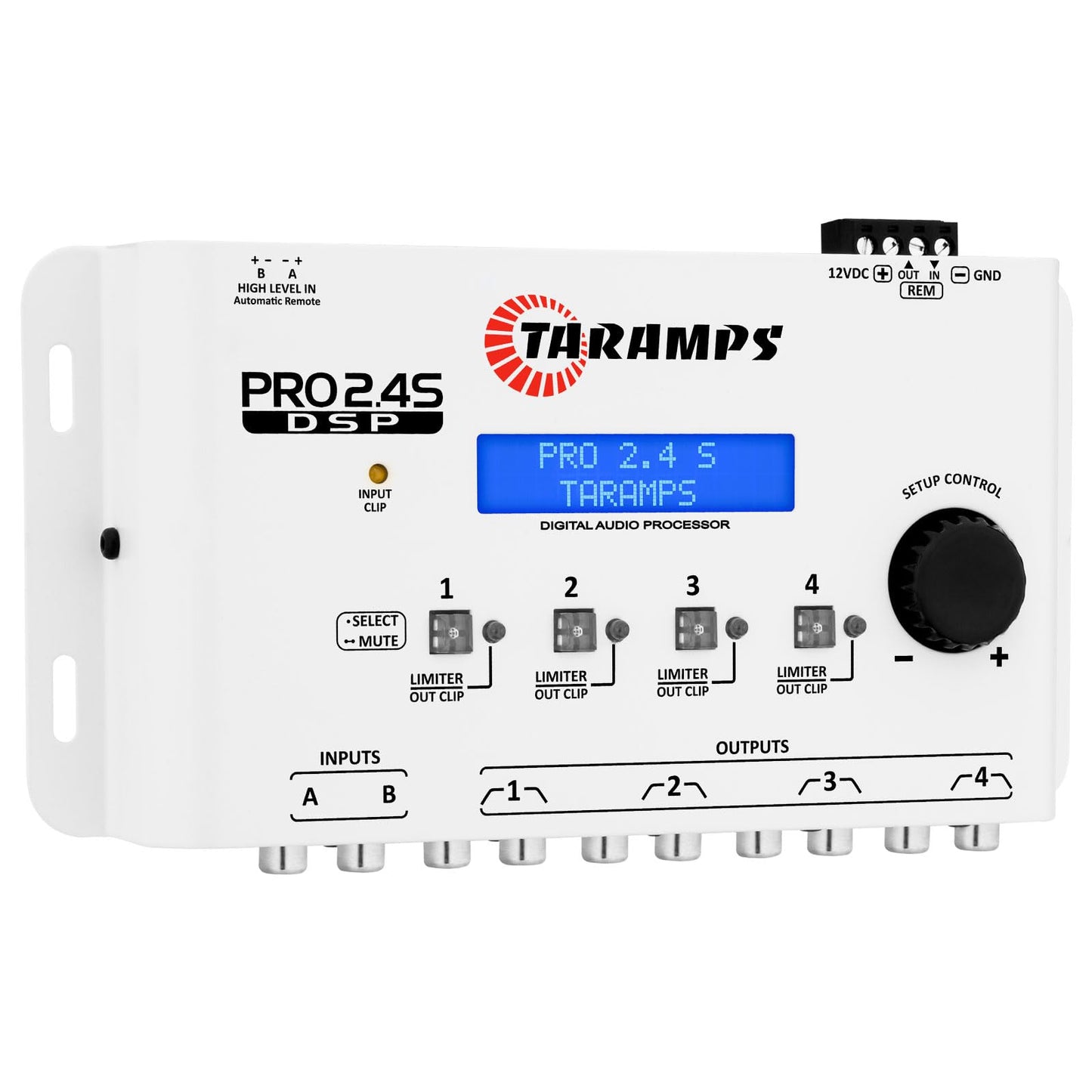 Crossover Taramps DSP Pro 2.4S Blanco con Ecualizador Gráfico para Automóvil
