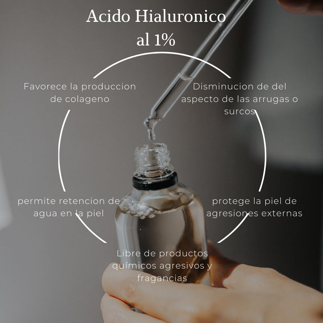 Sérum Ácido Hialurónico 1% 30ml: Potente Hidratación para Rostro y Ojos. Fórmula No Grasa y de Absorción Rápida para Día y Noche. ¡Luce una Piel Radiante!
