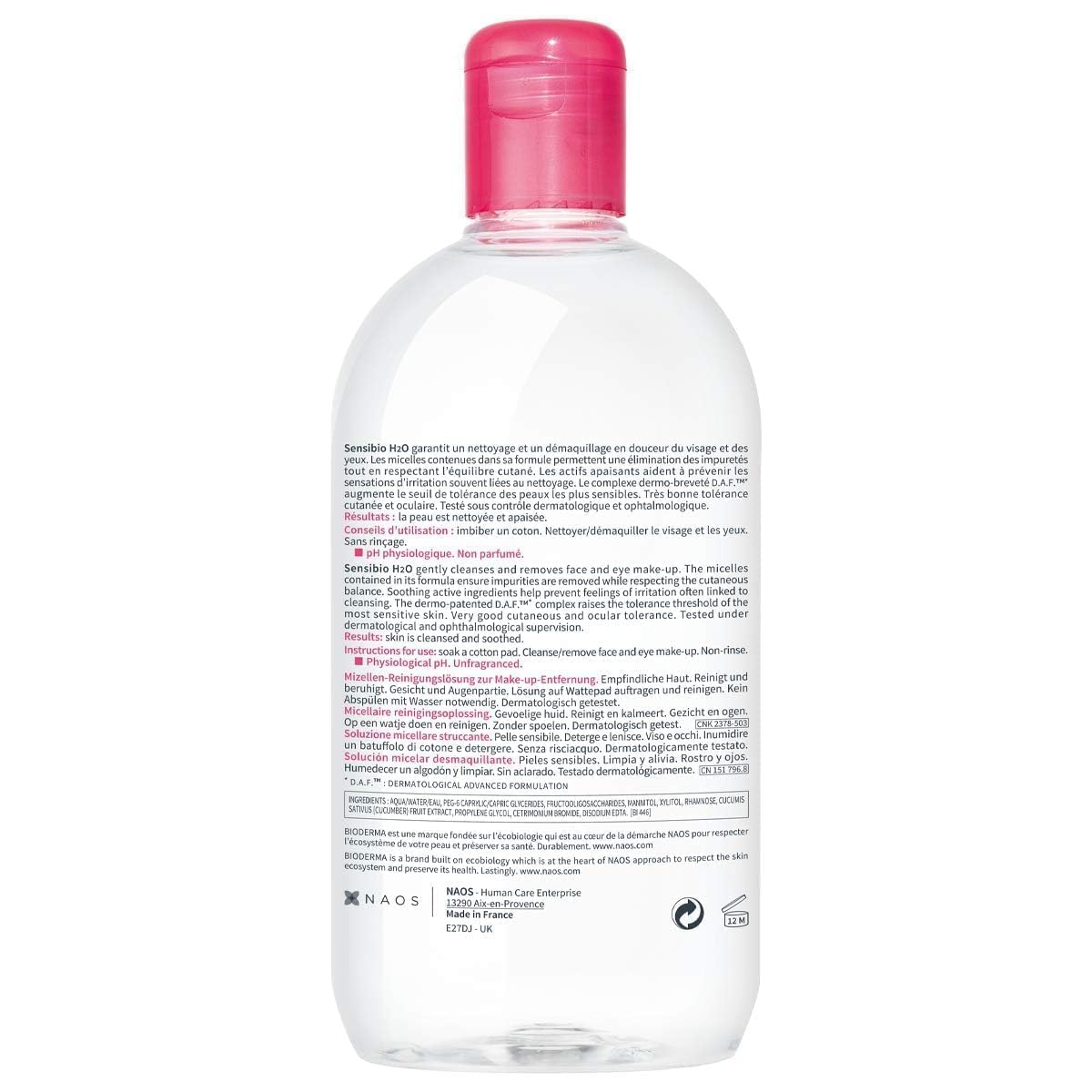 Bioderma Crealine H2O Solution Makeup Remover Micellaire Demaquillante, 16.9 Oz