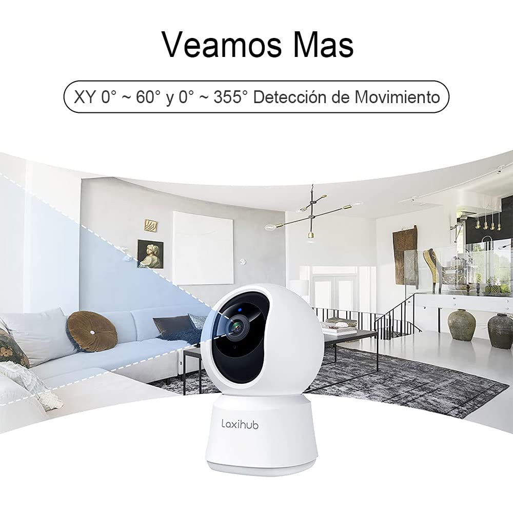 Cámara de Seguridad Interior FHD EASYTAO 2K Arenti App Control Remoto Visión Nocturna WiFi 3MP Detección de Movimiento en Alexa y Google Assistant