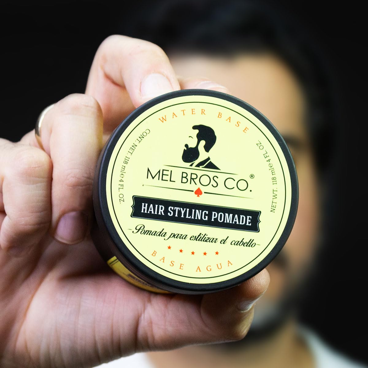 MEL BROS CO. - Hair Styling Pomade - Pomada para estilizar el Cabello. Base Agua. (4 oz / 118 ml, Media Fijación)
