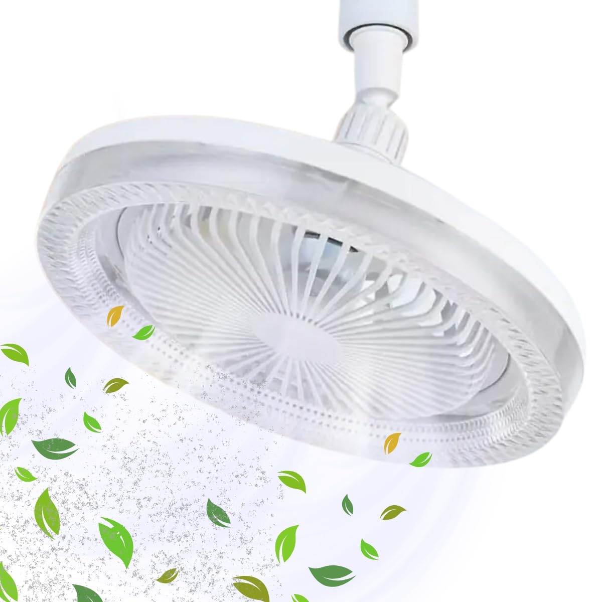 Lámpara Techo Foco Ventilador 30W Blanco 3 Tonos Control Remoto 3 Velocidades Carcasa Transparente Dosyu