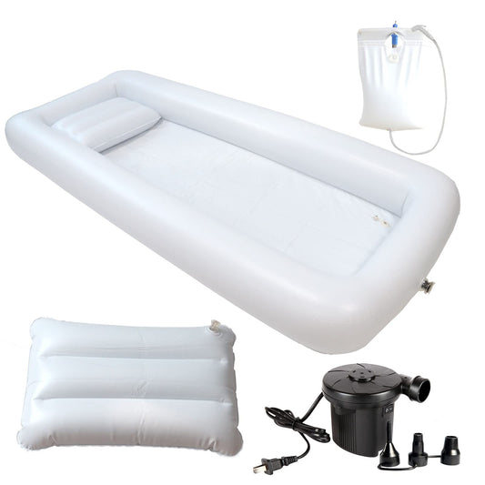 Bañera Inflable Médica Timisea Blanca con Bomba de Aire y Bolsa de Agua para Adultos