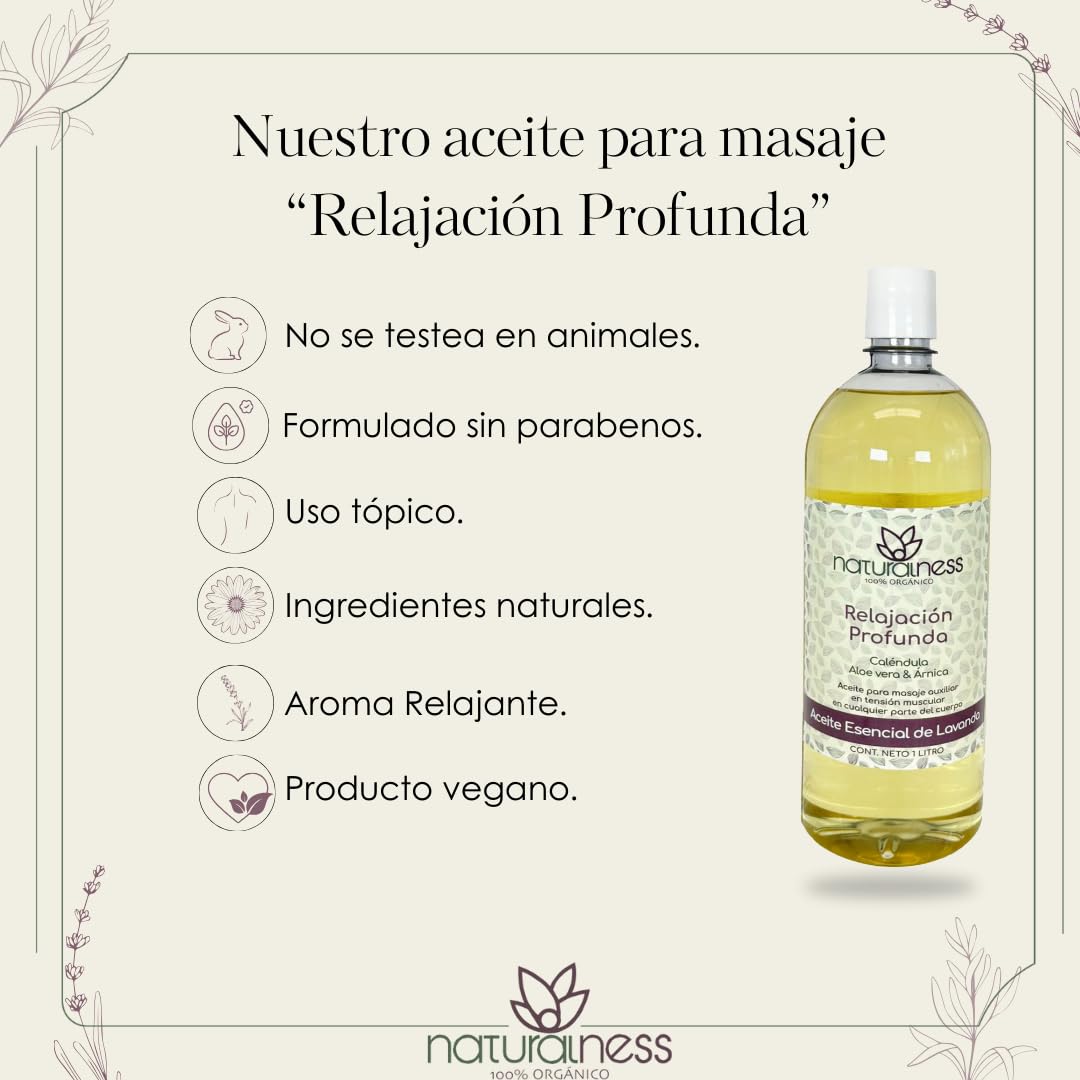 Aceite de Masaje Natureness Profunda Relajación 1 Litro