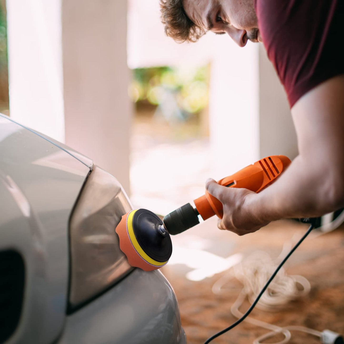 Kit de Almohadilla para Pulir y Encerar 11 Pcs + Adaptador de Taladro 7 Pulgadas