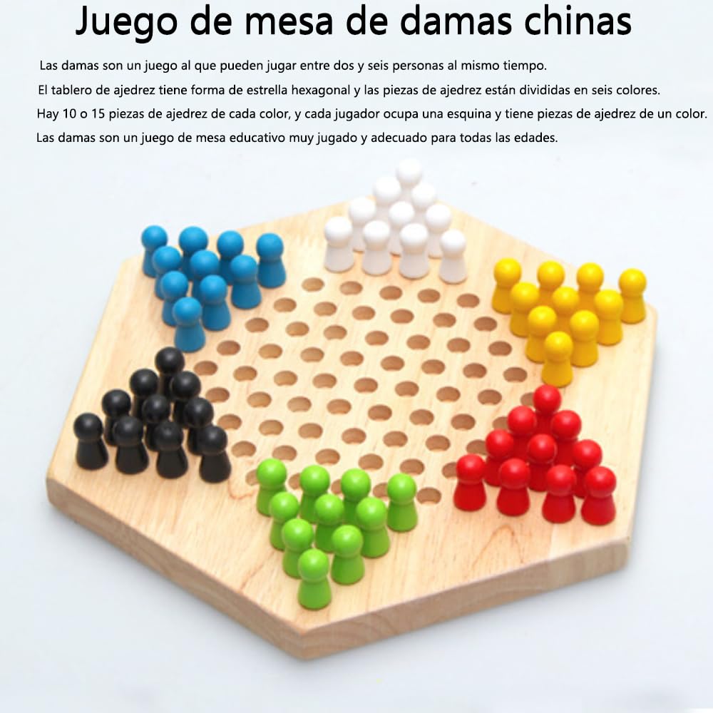 Juego de Mesa NACOOL Azul Damas Chinas Estratégico Familiar y Duradero