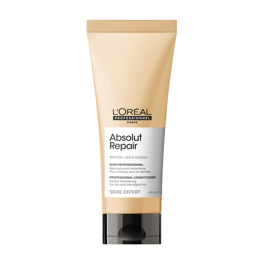 L'Oreal Professionnel Absolut Repair | Acondicionador reparador | Repara el daño y proporciona brillo al cabello | Con tecnología de quinoa dorada y proteínas | Para cabello dañado | 200ml