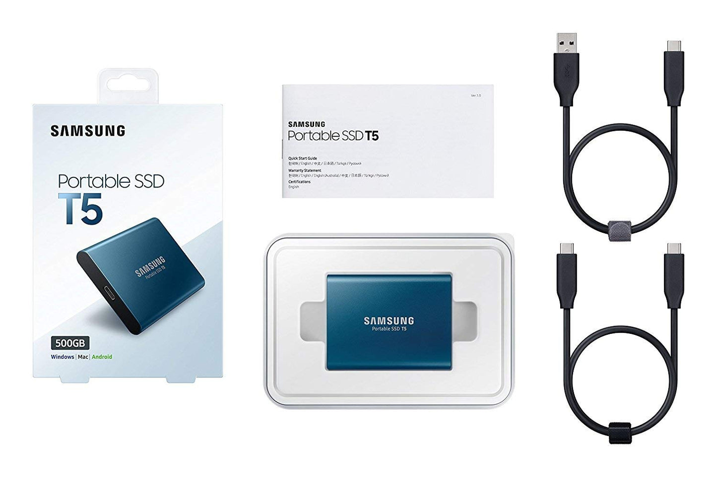 Disco de Estado Sólido Externo Samsung Azul 500GB USB 3.1