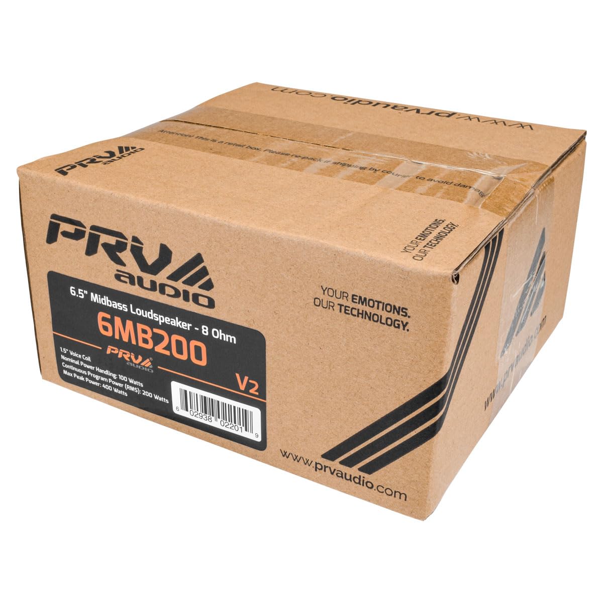 PRV AUDIO 6MB200 V2 6" Mid Bass 100 Watts Rms 8 Ohms Pro Audio Speaker 93.5Db 1.5" Vc (Single)