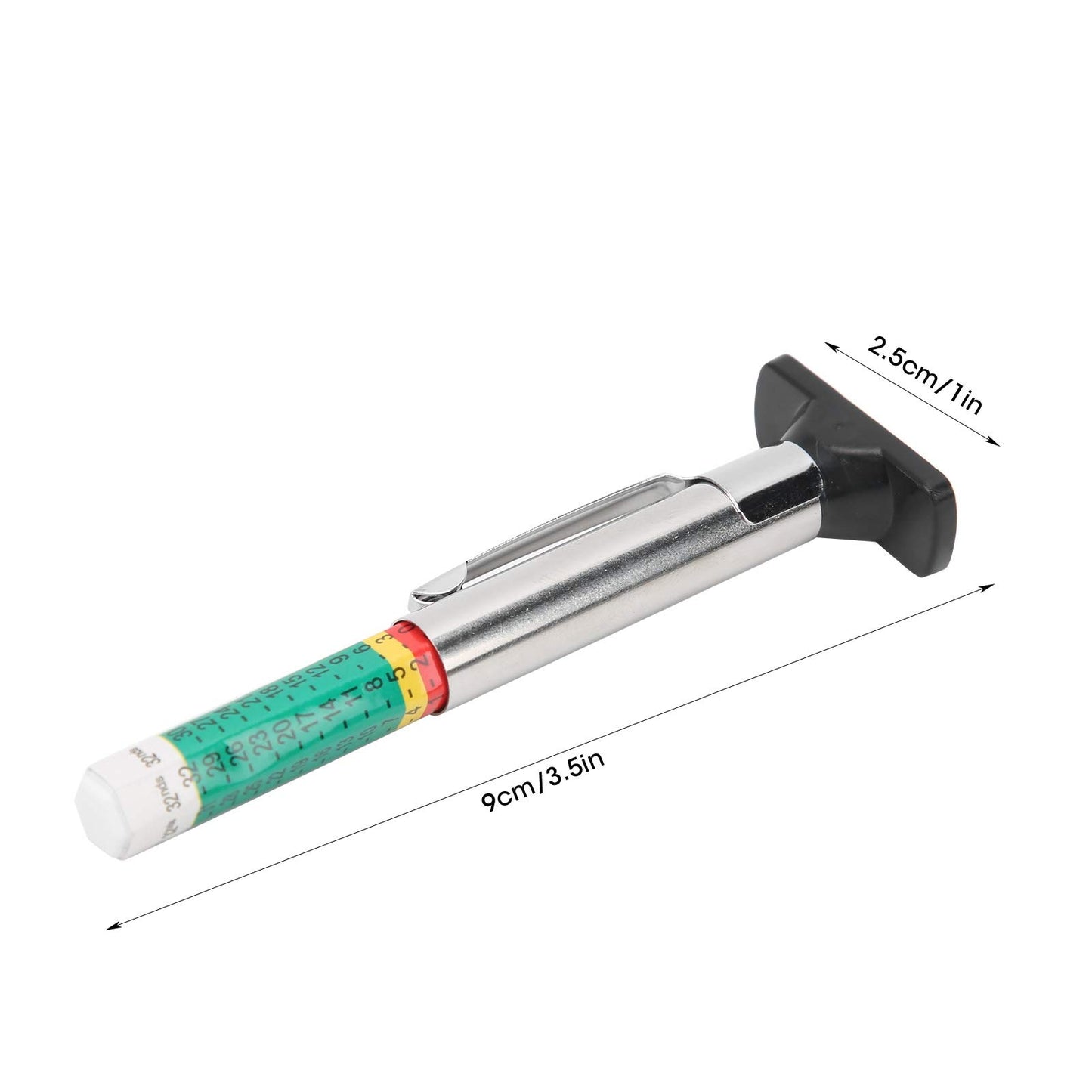 Calibrador de Llantas,Medidor de profundidad de neumáticos,Medidor de profundidad de la banda de rodadura del neumático de coche, herramienta de medición portátil Universal de 0 a 25mm