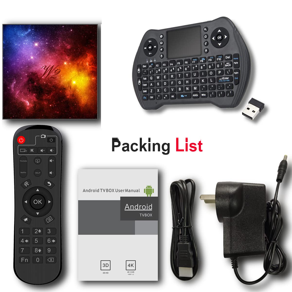 Android Box - Set de 12,04 GB RAM 64 GB ROM Smart Set parte superior Box Mali-G31 Media Player incorporado 2.4G/5G WiFi Bluetooth 4.2 compatible con videos 3D 4K UHD con mini teclado inalámbrico