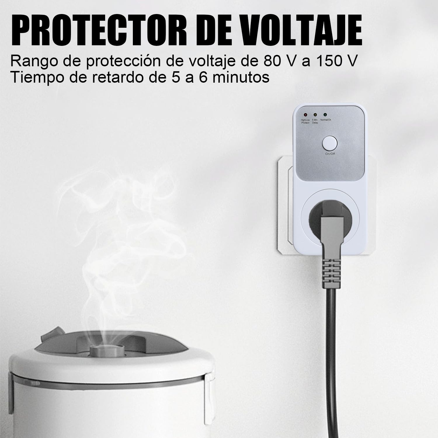 Protector de Voltaje VIEGLM Blanco Multifunción para Refrigerador, TV, Lavadoras y Frigoríficos