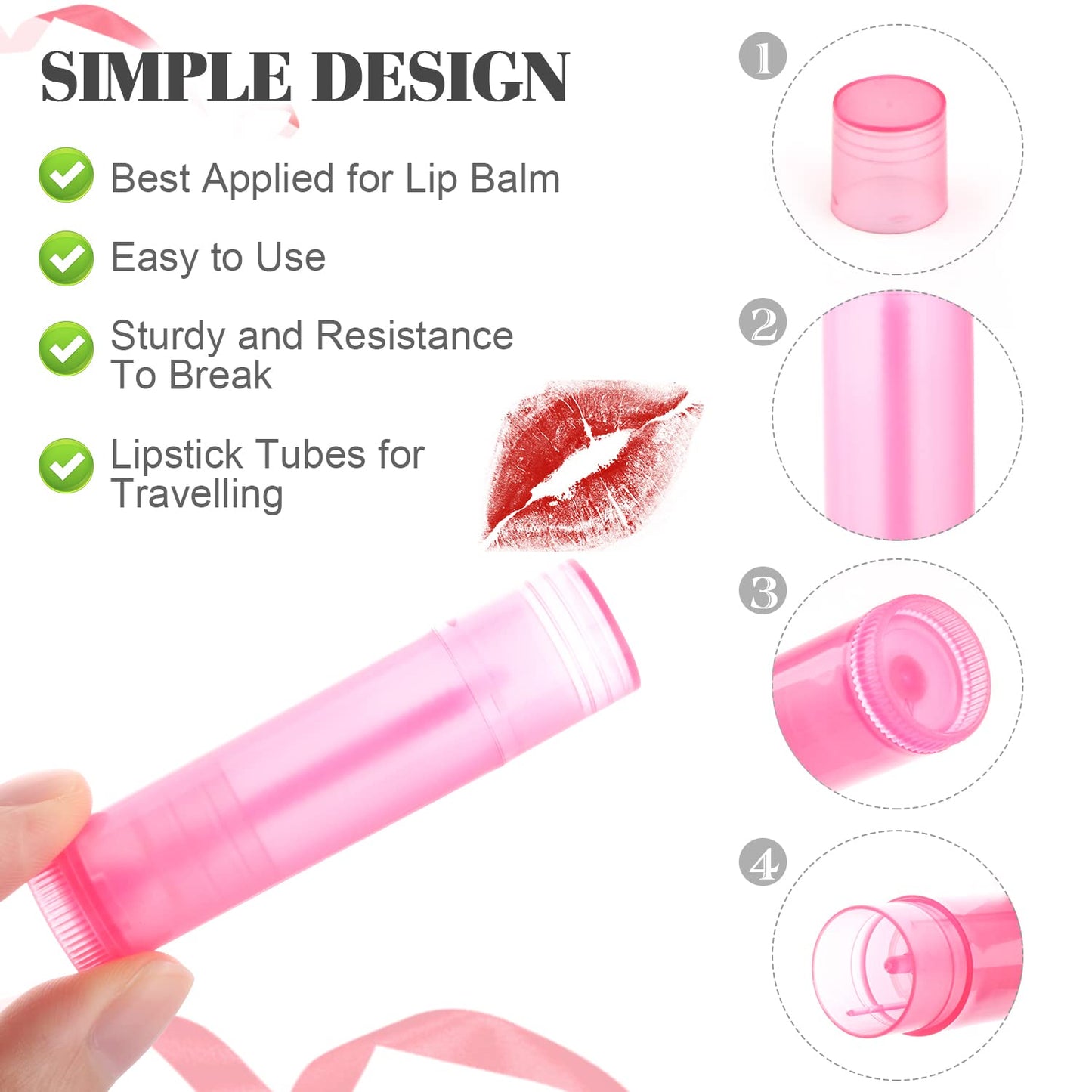 DMuuuDM 50 Tubos De Bálsamo Labial Giratorios De 5,5 G, Envases De Plástico Vacíos Para Bálsamo Labial, Bálsamo Labial Giratorio, Envases De Desodorante Para Hacer Lápices Labiales Caseros, Bálsamos L