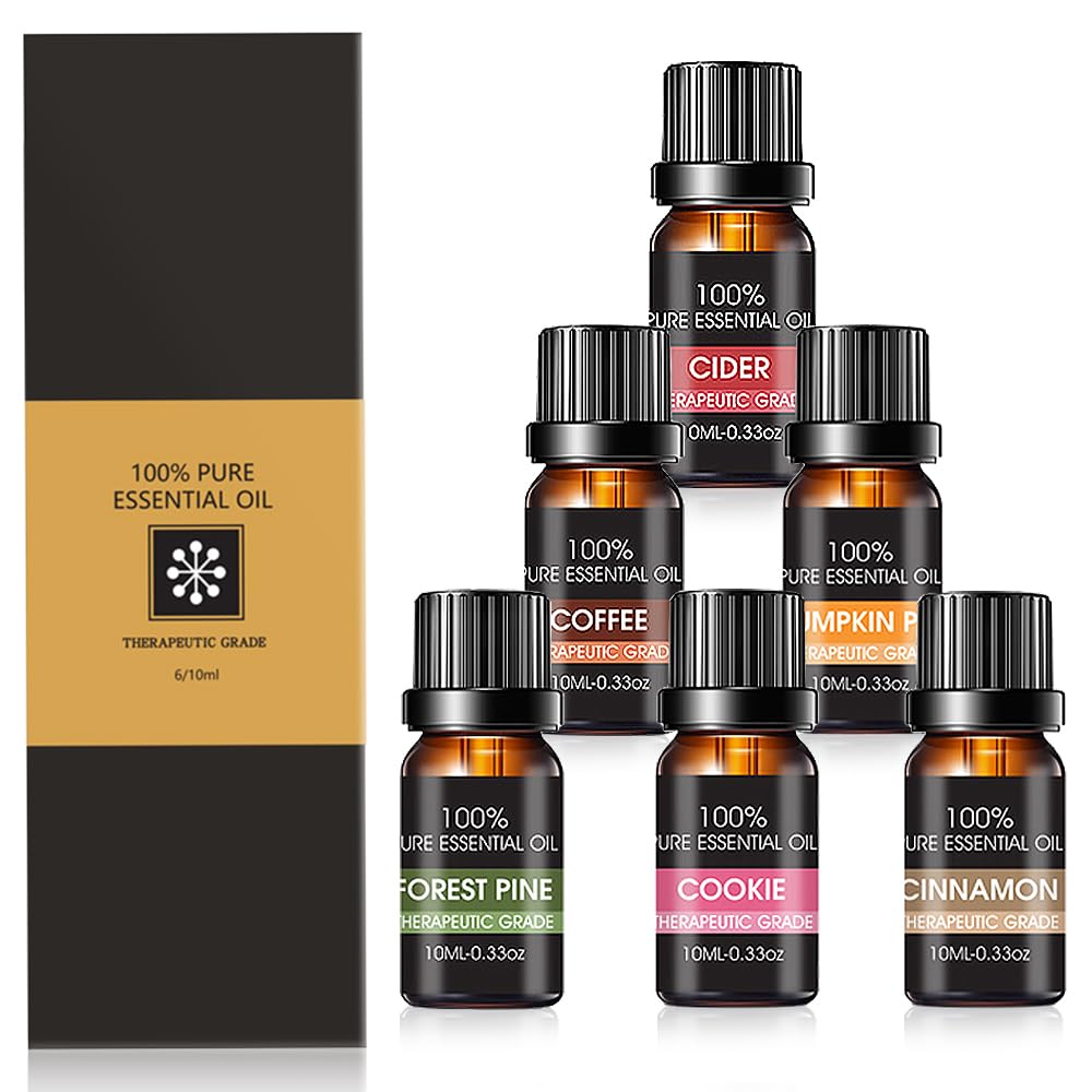 Aceites Esenciales EASYTAO Natural Sidra Café Tarta de Calabaza Pino Silvestre Galleta Vinnamon para Aromaterapia y Difusores