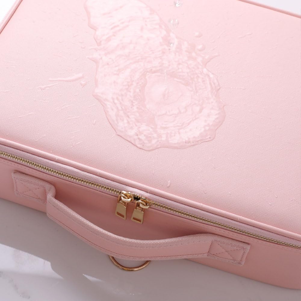 Estuche de Maquillaje de Viaje Portátil Profesional, 2 Layer, 25x23x10cm Bolsa de Cosméticos Impermeable con Divisor Ajustable Adecuada para Cosméticos, Cepillo de Maquillaje