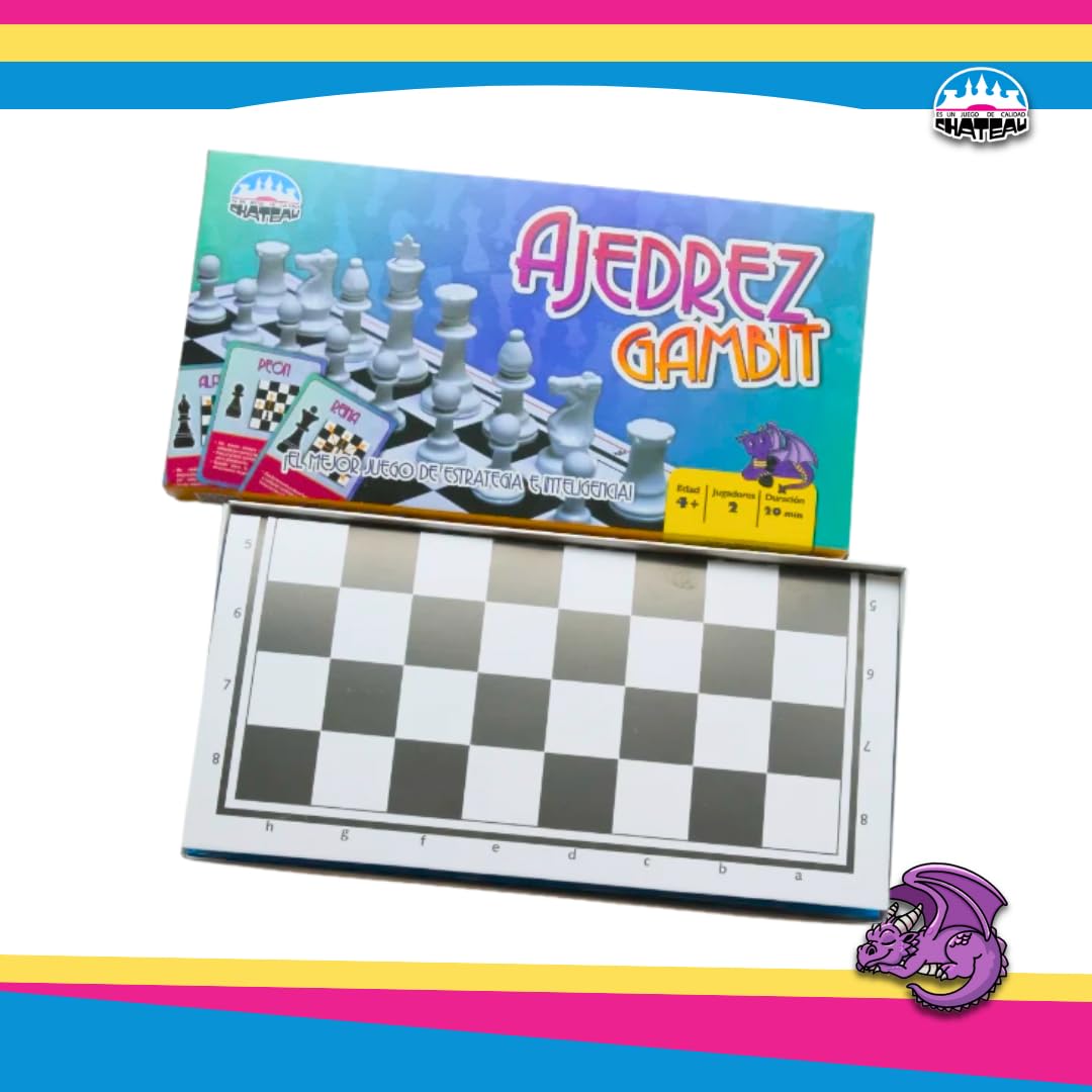 Juegos Chateau Ajedrez Gambit con Cartas de Apoyo, Juego de Mesa Educativo
