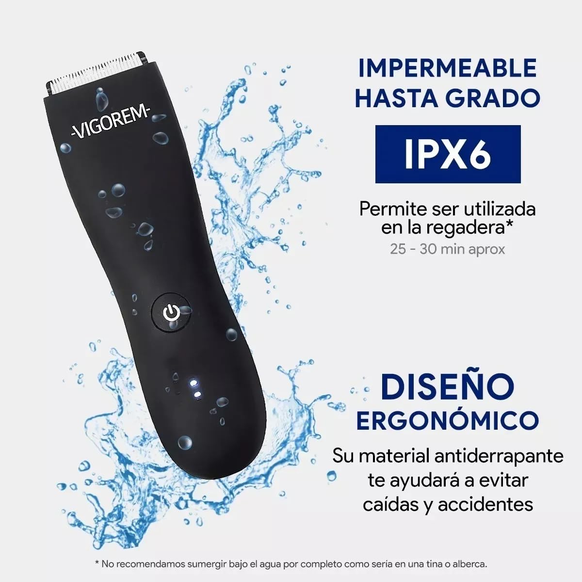 VIGOREM Pro Rasuradora para hombre corporal y zonas íntimas,Impermeable grado IPX-6 cuchillas de cerámica anticorte,Rasuradora Pro De Hombre Para zonas Intimas