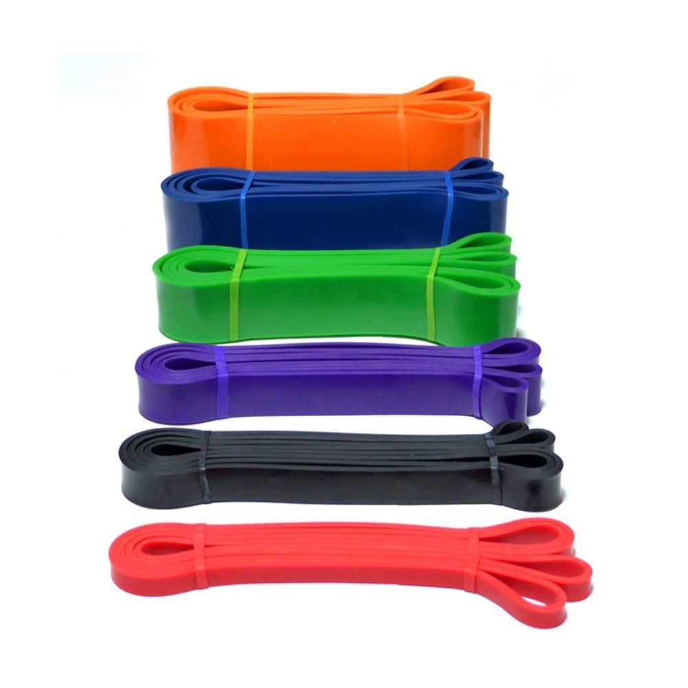 firelong baloncesto entrenamiento de banda de resistencia regate Fitness Individual círculo 6 niveles resistente profesional bandas de ejercicio de látex natural 104.1 cm Loop, blue 60-150lbs