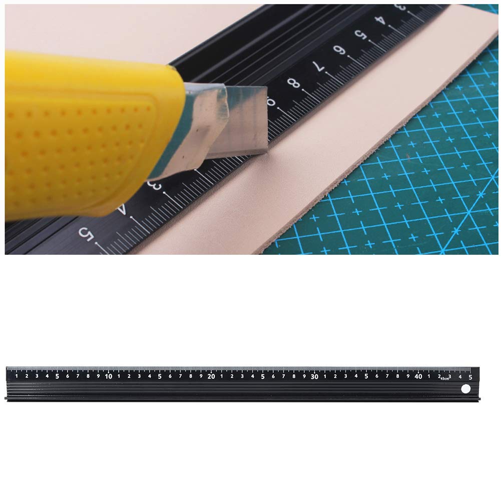 Regla de Corte de Aleación Herramienta de Medición Aluminio 45 cm